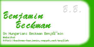 benjamin beckman business card